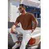 imageCOOFANDY Mens Knit TShirts Casual Crewneck Short Sleeve Shirts Summer Tops Basic Pullover TeesBrown