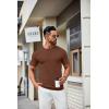 imageCOOFANDY Mens Knit TShirts Casual Crewneck Short Sleeve Shirts Summer Tops Basic Pullover TeesBrown
