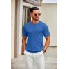imageCOOFANDY Mens Knit TShirts Casual Crewneck Short Sleeve Shirts Summer Tops Basic Pullover TeesDenim Blue