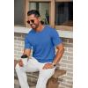 imageCOOFANDY Mens Knit TShirts Casual Crewneck Short Sleeve Shirts Summer Tops Basic Pullover TeesDenim Blue