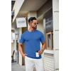 imageCOOFANDY Mens Knit TShirts Casual Crewneck Short Sleeve Shirts Summer Tops Basic Pullover TeesDenim Blue