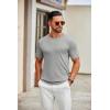 imageCOOFANDY Mens Knit TShirts Casual Crewneck Short Sleeve Shirts Summer Tops Basic Pullover TeesGrey