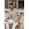 imageCOOFANDY Mens Knit TShirts Casual Crewneck Short Sleeve Shirts Summer Tops Basic Pullover TeesGrey