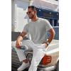 imageCOOFANDY Mens Knit TShirts Casual Crewneck Short Sleeve Shirts Summer Tops Basic Pullover TeesGrey