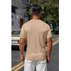 imageCOOFANDY Mens Knit TShirts Casual Crewneck Short Sleeve Shirts Summer Tops Basic Pullover TeesKhaki