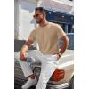 imageCOOFANDY Mens Knit TShirts Casual Crewneck Short Sleeve Shirts Summer Tops Basic Pullover TeesKhaki
