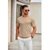 imageCOOFANDY Mens Knit TShirts Casual Crewneck Short Sleeve Shirts Summer Tops Basic Pullover TeesKhaki