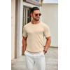 imageCOOFANDY Mens Knit TShirts Casual Crewneck Short Sleeve Shirts Summer Tops Basic Pullover TeesLight Khaki