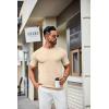 imageCOOFANDY Mens Knit TShirts Casual Crewneck Short Sleeve Shirts Summer Tops Basic Pullover TeesLight Khaki