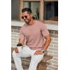 imageCOOFANDY Mens Knit TShirts Casual Crewneck Short Sleeve Shirts Summer Tops Basic Pullover TeesLight Pink