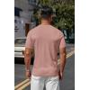 imageCOOFANDY Mens Knit TShirts Casual Crewneck Short Sleeve Shirts Summer Tops Basic Pullover TeesLight Pink