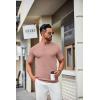 imageCOOFANDY Mens Knit TShirts Casual Crewneck Short Sleeve Shirts Summer Tops Basic Pullover TeesLight Pink