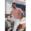 imageCOOFANDY Mens Knit TShirts Casual Crewneck Short Sleeve Shirts Summer Tops Basic Pullover TeesLight Pink