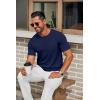 imageCOOFANDY Mens Knit TShirts Casual Crewneck Short Sleeve Shirts Summer Tops Basic Pullover TeesNavy Blue