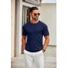 imageCOOFANDY Mens Knit TShirts Casual Crewneck Short Sleeve Shirts Summer Tops Basic Pullover TeesNavy Blue