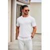 imageCOOFANDY Mens Knit TShirts Casual Crewneck Short Sleeve Shirts Summer Tops Basic Pullover TeesWhite