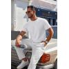 imageCOOFANDY Mens Knit TShirts Casual Crewneck Short Sleeve Shirts Summer Tops Basic Pullover TeesWhite