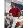 imageCOOFANDY Mens Knit TShirts Casual Crewneck Short Sleeve Shirts Summer Tops Basic Pullover TeesWine Red