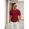 imageCOOFANDY Mens Knit TShirts Casual Crewneck Short Sleeve Shirts Summer Tops Basic Pullover TeesWine Red