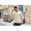 imageCOOFANDY Mens Mock Turtleneck Long Sleeve T Shirts Basic Casual Knitted Half Neck Thermal Lightweight Pullover SweaterCream