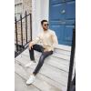 imageCOOFANDY Mens Mock Turtleneck Long Sleeve T Shirts Basic Casual Knitted Half Neck Thermal Lightweight Pullover SweaterCream