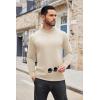 imageCOOFANDY Mens Mock Turtleneck Long Sleeve T Shirts Basic Casual Knitted Half Neck Thermal Lightweight Pullover SweaterCream