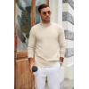 imageCOOFANDY Mens Mock Turtleneck Long Sleeve T Shirts Basic Casual Knitted Half Neck Thermal Lightweight Pullover SweaterCream