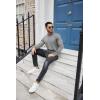 imageCOOFANDY Mens Mock Turtleneck Long Sleeve T Shirts Basic Casual Knitted Half Neck Thermal Lightweight Pullover SweaterLight Grey