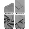 imageCOOFANDY Mens Mock Turtleneck Long Sleeve T Shirts Basic Casual Knitted Half Neck Thermal Lightweight Pullover SweaterLight Grey