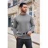 imageCOOFANDY Mens Mock Turtleneck Long Sleeve T Shirts Basic Casual Knitted Half Neck Thermal Lightweight Pullover SweaterLight Grey