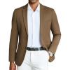 imageCOOFANDY Mens Casual Blazer Slim Fit Sport Coats Two Button Knit Textured Suit JacketBrown