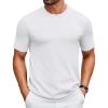 imageCOOFANDY Mens Knit TShirts Casual Crewneck Short Sleeve Shirts Summer Tops Basic Pullover TeesWhite