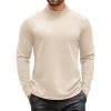 imageCOOFANDY Mens Mock Turtleneck Long Sleeve T Shirts Basic Casual Knitted Half Neck Thermal Lightweight Pullover SweaterCream