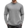 imageCOOFANDY Mens Mock Turtleneck Long Sleeve T Shirts Basic Casual Knitted Half Neck Thermal Lightweight Pullover SweaterLight Grey
