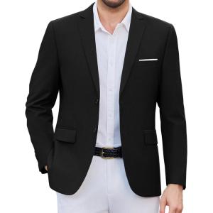 imageCOOFANDY Mens Causal Blazer Two Button Suit Jackets Lightweight Slim Fit Sports CoatsBlack