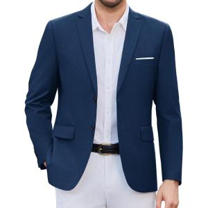 imageCOOFANDY Mens Causal Blazer Two Button Suit Jackets Lightweight Slim Fit Sports CoatsDark Blue