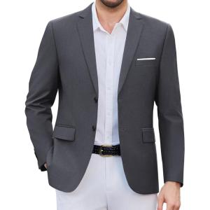 imageCOOFANDY Mens Causal Blazer Two Button Suit Jackets Lightweight Slim Fit Sports CoatsDark Gray