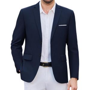 imageCOOFANDY Mens Causal Blazer Two Button Suit Jackets Lightweight Slim Fit Sports CoatsNavy Blue