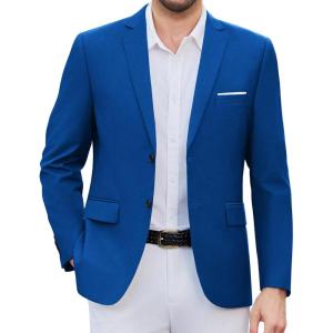 imageCOOFANDY Mens Causal Blazer Two Button Suit Jackets Lightweight Slim Fit Sports CoatsRoyal Blue