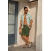 imageCOOFANDY Mens 7 inch Casual Shorts Drawstring Waist Lightweight Quick Dry Summer Beach Board Shorts with PocketsArmy Green