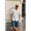 imageCOOFANDY Mens 7 inch Casual Shorts Drawstring Waist Lightweight Quick Dry Summer Beach Board Shorts with PocketsBlue
