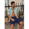 imageCOOFANDY Mens 7 inch Casual Shorts Drawstring Waist Lightweight Quick Dry Summer Beach Board Shorts with PocketsNavy Blue