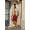 imageCOOFANDY Mens 7 inch Casual Shorts Drawstring Waist Lightweight Quick Dry Summer Beach Board Shorts with PocketsWine Red