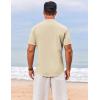 imageCOOFANDY Mens Henley Shirt Short Sleeve Casual TShirt Summer Beach Hippie Henley Tee ShirtBeige