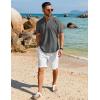 imageCOOFANDY Mens Henley Shirt Short Sleeve Casual TShirt Summer Beach Hippie Henley Tee ShirtDark Grey