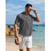 imageCOOFANDY Mens Henley Shirt Short Sleeve Casual TShirt Summer Beach Hippie Henley Tee ShirtDark Grey