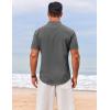 imageCOOFANDY Mens Henley Shirt Short Sleeve Casual TShirt Summer Beach Hippie Henley Tee ShirtDark Grey