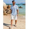 imageCOOFANDY Mens Henley Shirt Short Sleeve Casual TShirt Summer Beach Hippie Henley Tee ShirtLight Blue