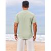 imageCOOFANDY Mens Henley Shirt Short Sleeve Casual TShirt Summer Beach Hippie Henley Tee ShirtLight Green