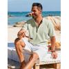 imageCOOFANDY Mens Henley Shirt Short Sleeve Casual TShirt Summer Beach Hippie Henley Tee ShirtLight Green